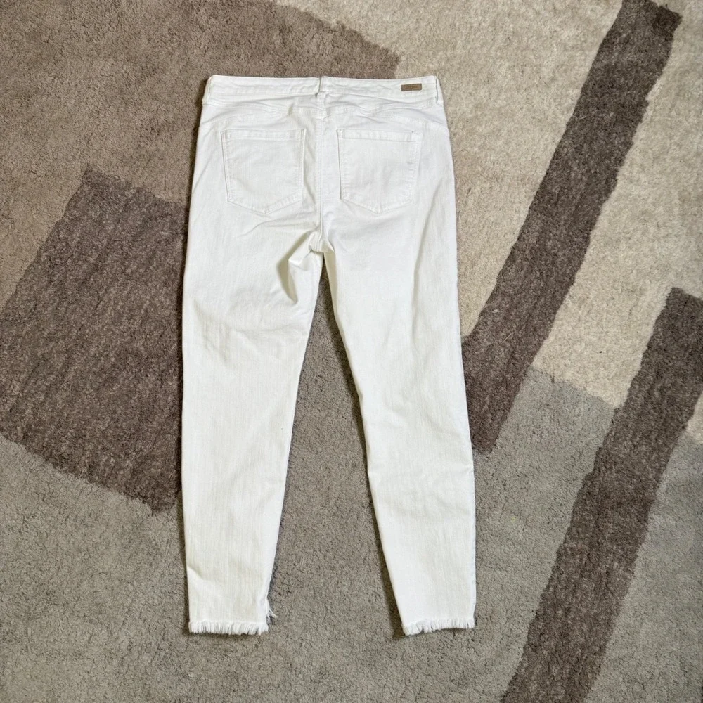Liverpool Los Angeles Ankle Skinny Jeans White Frayed Raw Hem Size 12/31 Womens